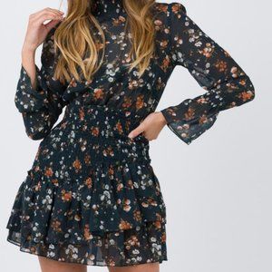 Princess Polly - EVENING BLOOM MINI DRESS GREEN